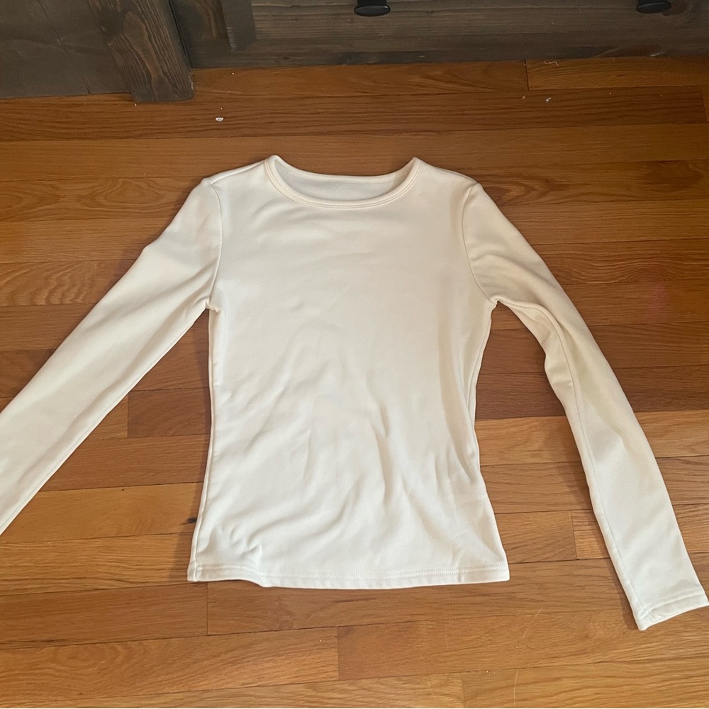 Cream Thermal Long Sleeve Top